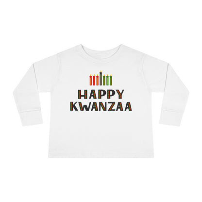 Happy Kwanzaa (Kinara)Toddler Long Sleeve Tee