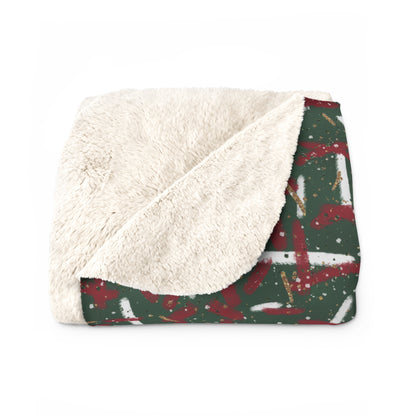 Holiday Brushstrokes Fleece Blanket