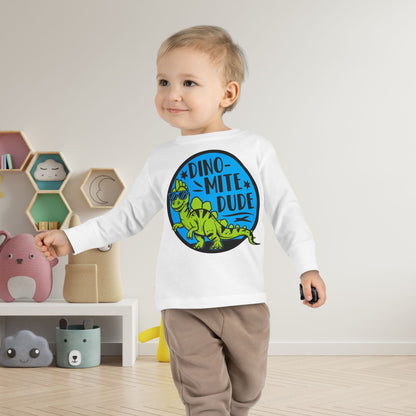 Dino-Mite Dude Toddler Long Sleeve Tee