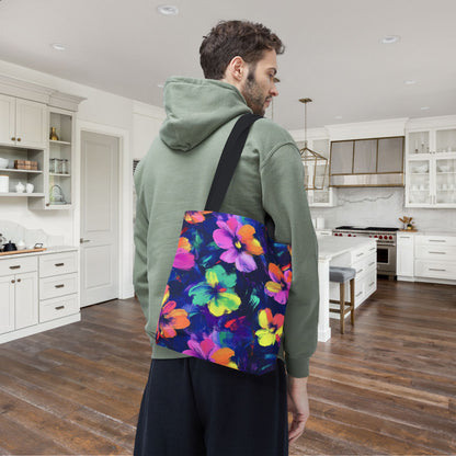 Watercolor Flowers Canvas Tote Bag