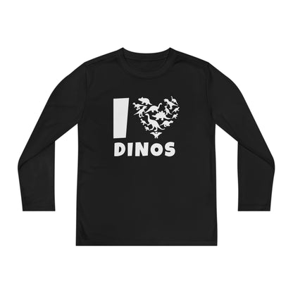 I Love Dinos (Dino Heart) Youth Long Sleeve Tee