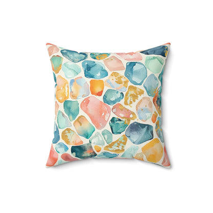 Ocean Pebble Drift Throw Pillow
