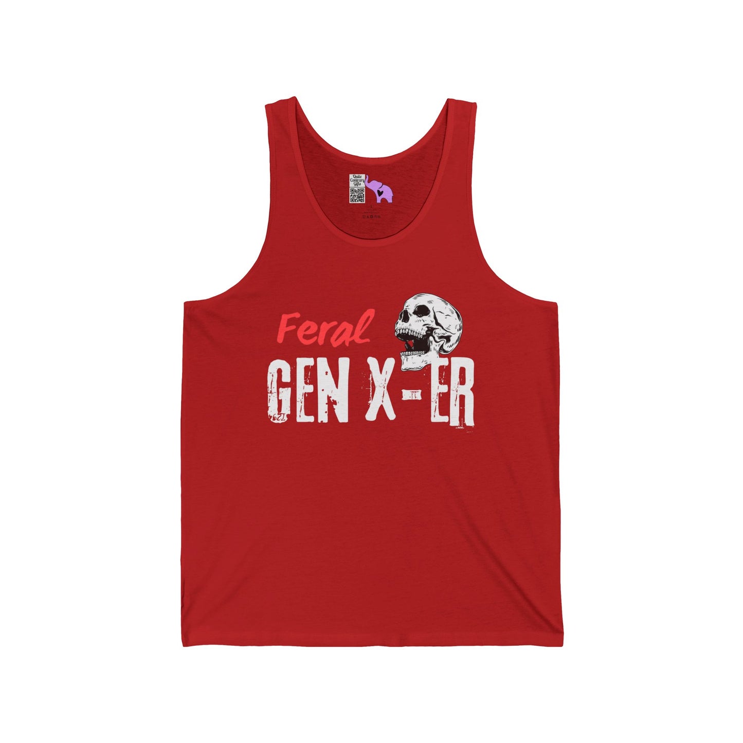 Feral GenXer w/Skull Unisex Jersey Tank