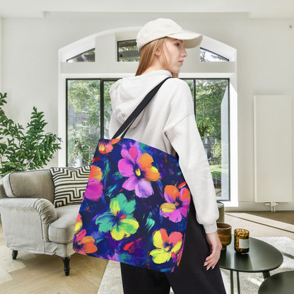 Watercolor Flowers Canvas Tote Bag