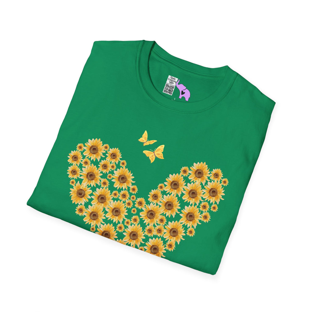 Sunflower Heart & Butterflies Adult T-shirt