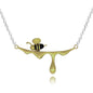 Bee-Inlaid Agate Necklace Gold/Silver Plated