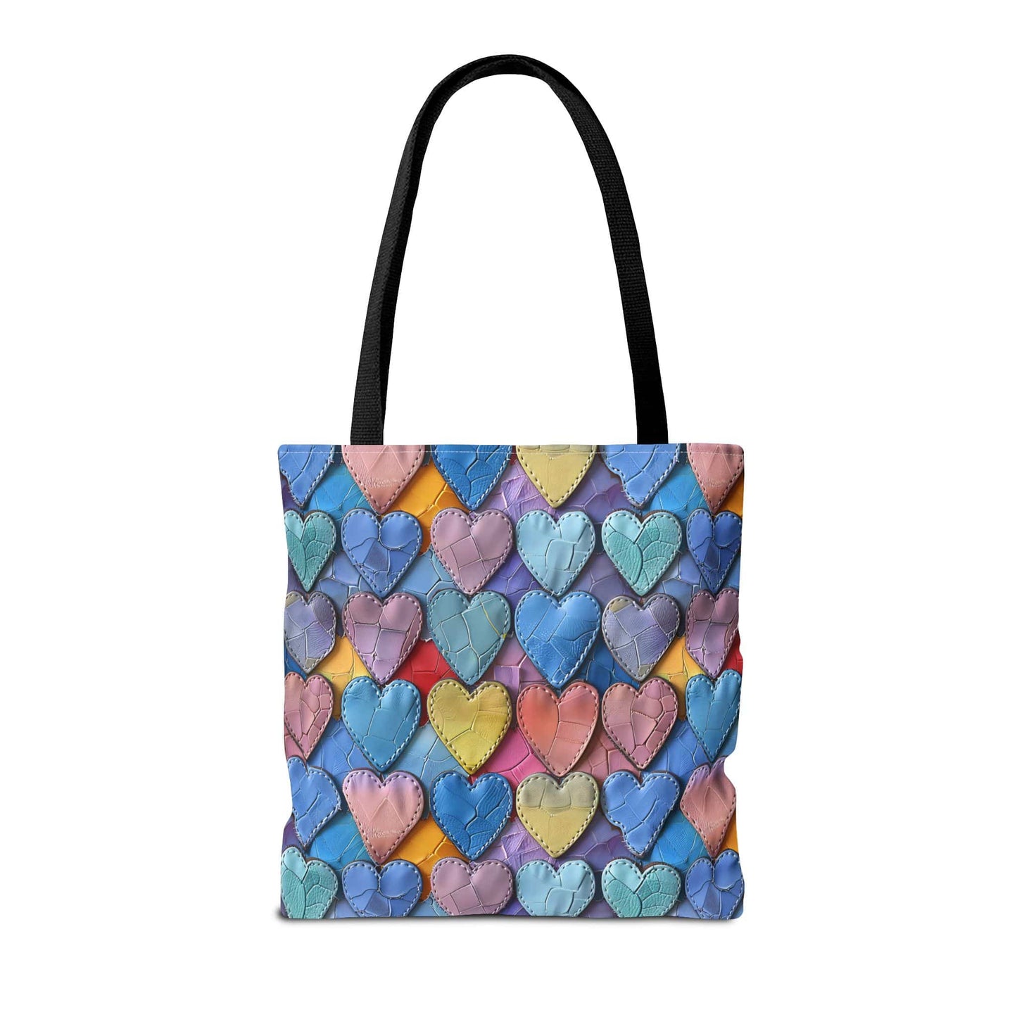 Color Pop Leather Hearts Canvas Tote Bag