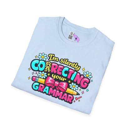 I'm Silently Correcting Your Grammar (Colorful) Adult T-shirt