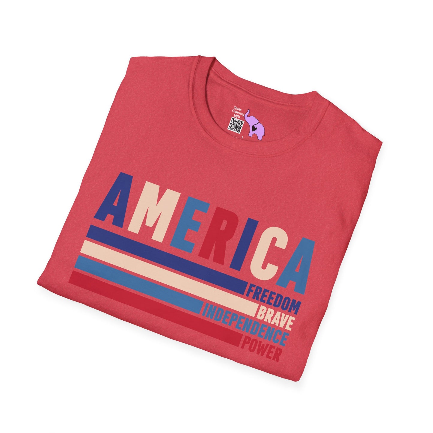 America Freedom Brave Independence Power Adult T-shirt
