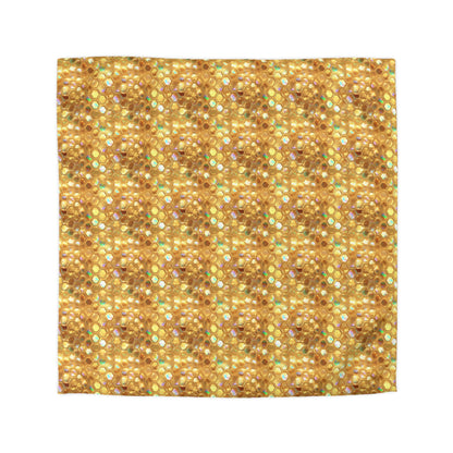 Golden Prism Grid Microfiber Duvet Cover