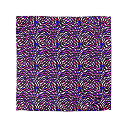 Warped Purple Checkered Microfiber Duvet Cover