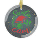 Santa Cam Glass Ornament