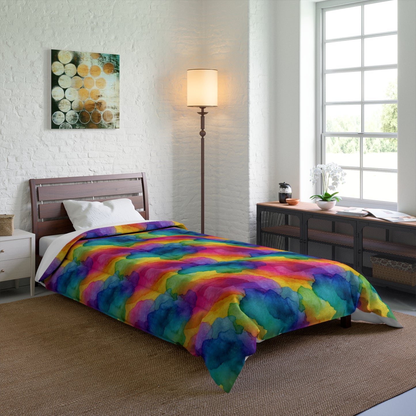 Rainbow Watercolors Comforter