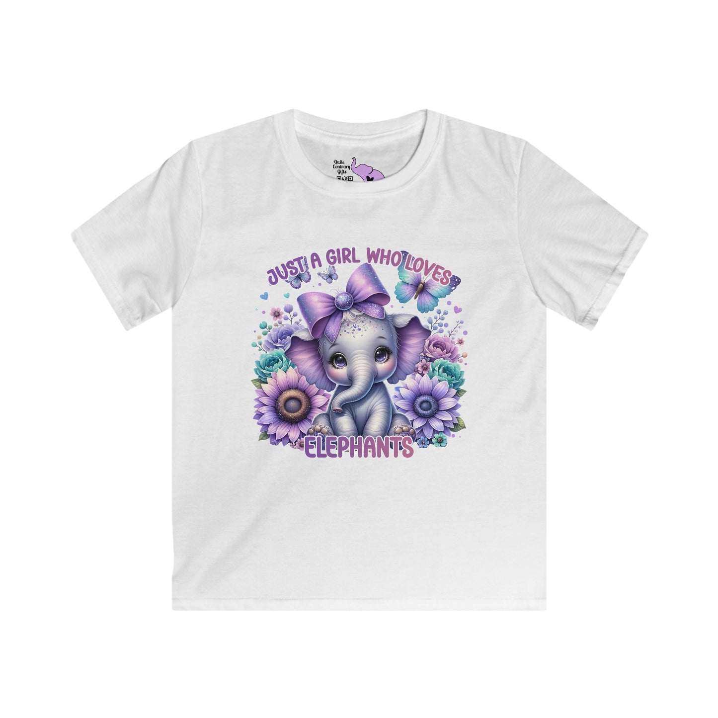 Just A Girl Who Loves Elephants Kids Softstyle Tee
