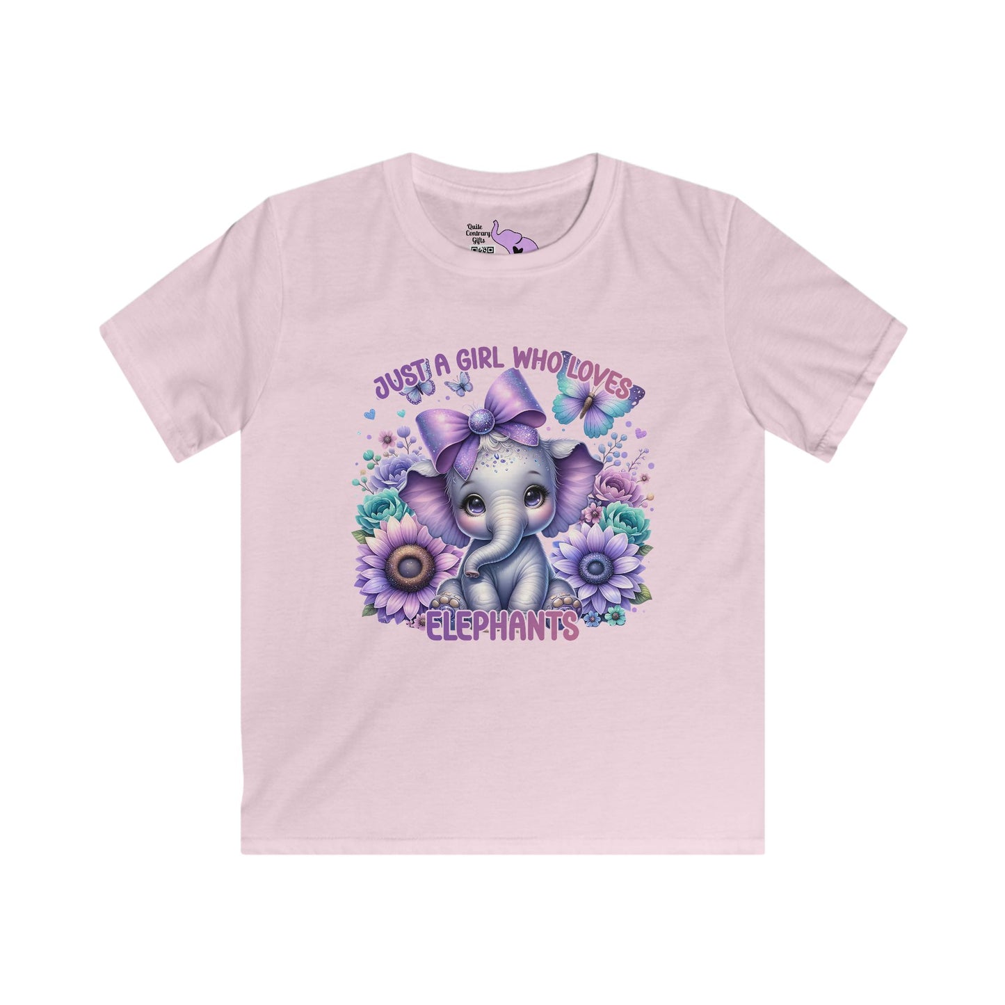 Just A Girl Who Loves Elephants Kids Softstyle Tee