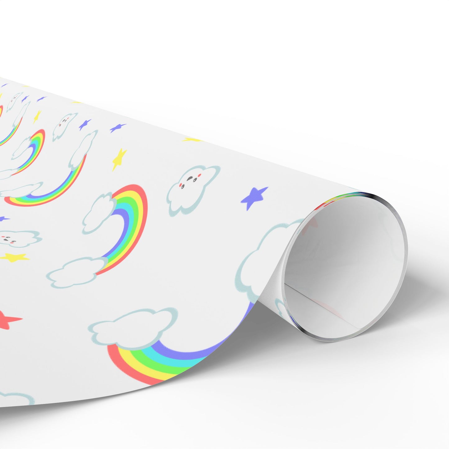 Rainbow Smiles & Stars Wrapping Paper