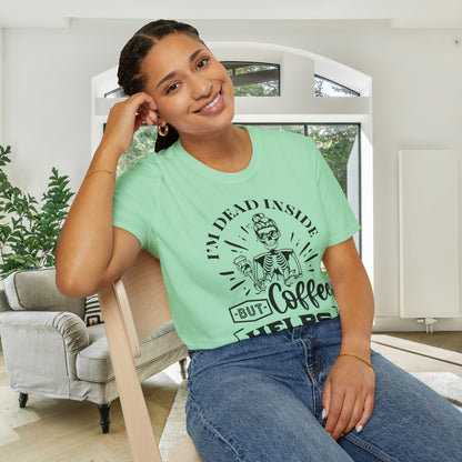 I'm Dead Inside But Coffee Helps Adult T-shirt
