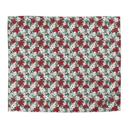 Winter Poinsettia Garden Microfiber Duvet Cover