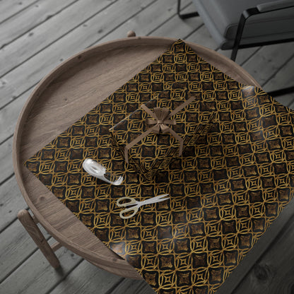 Golden Star Lattice Wrapping Paper