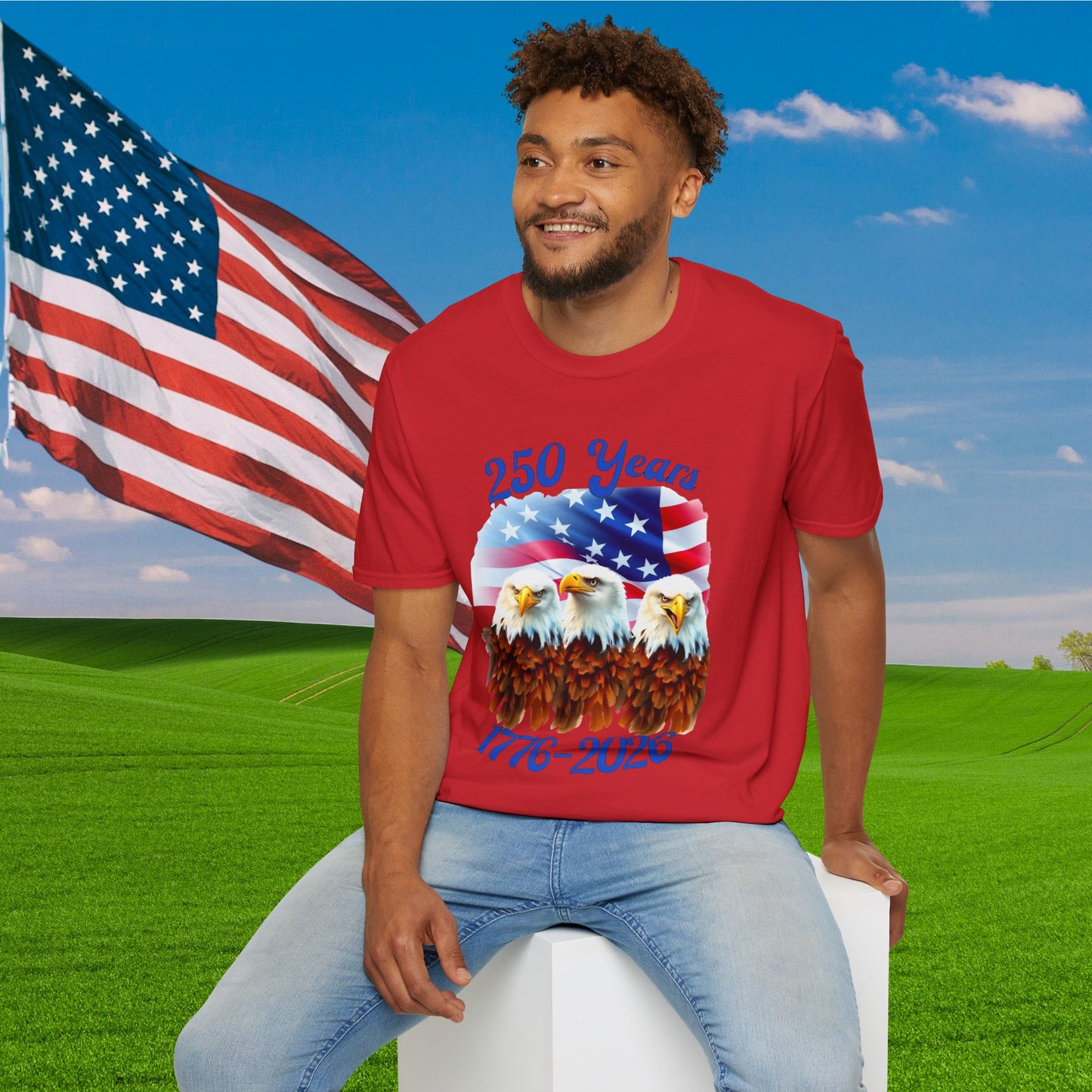 Three Eagles 250 Years 1776-2026 Adult T-shirt