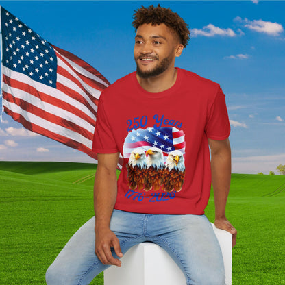 Three Eagles 250 Years 1776-2026 Adult T-shirt