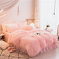 Korean Mink Velvet Cozy 4Pc Bedding Duvet Set w/Skirt