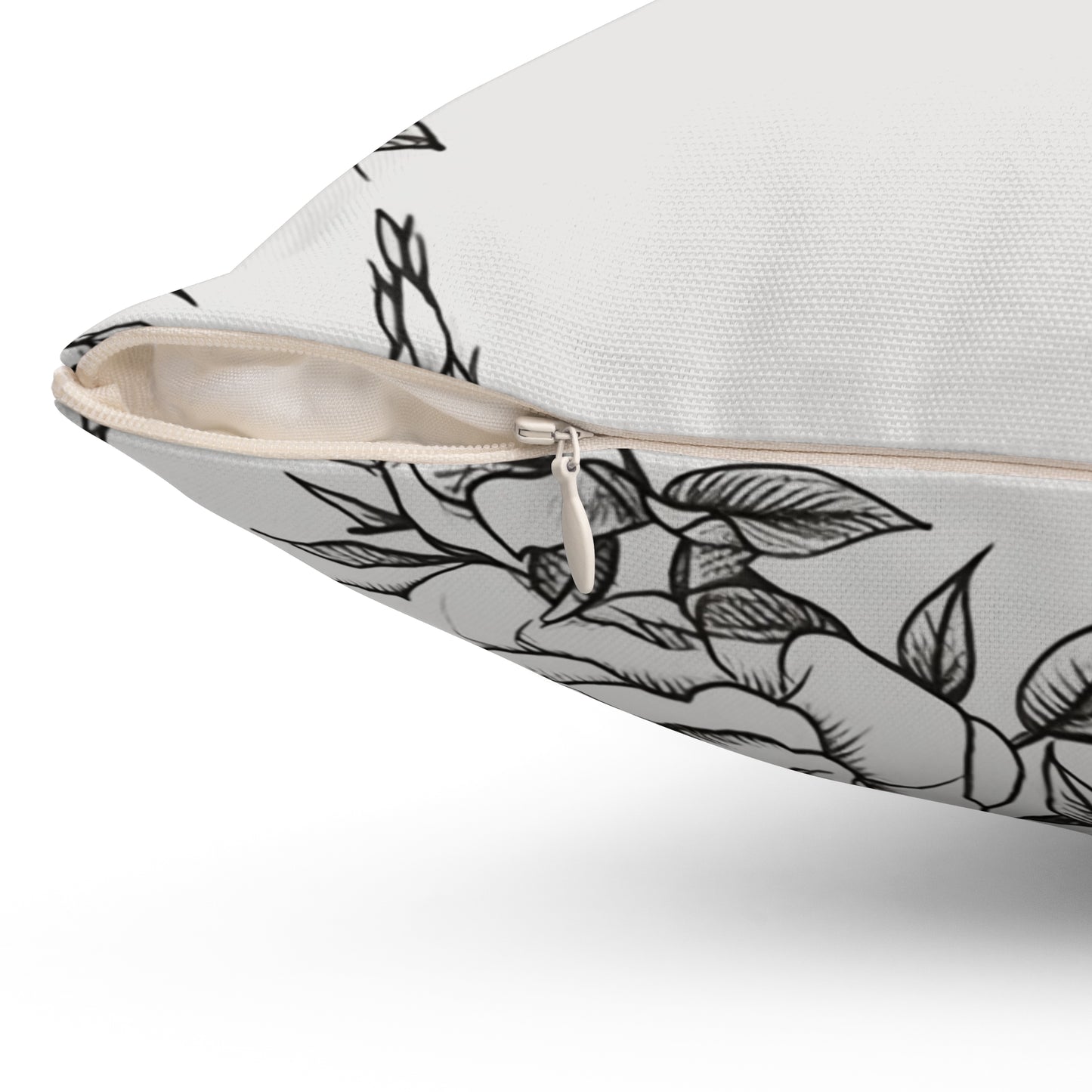 Midnight Rose Sketch Throw Pillow