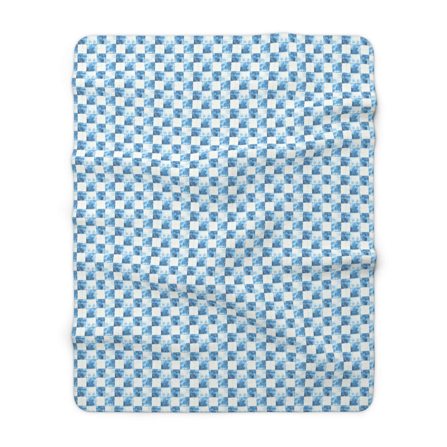 Cozy Blue Checkered Fleece Blanket