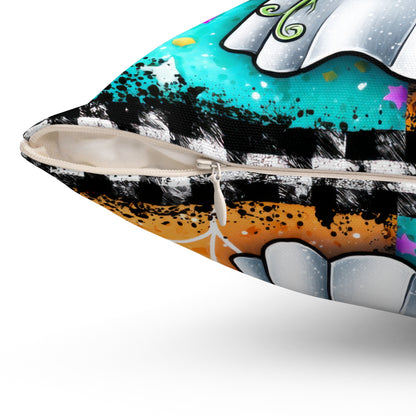 Ghostly Stitches Throw Pillow