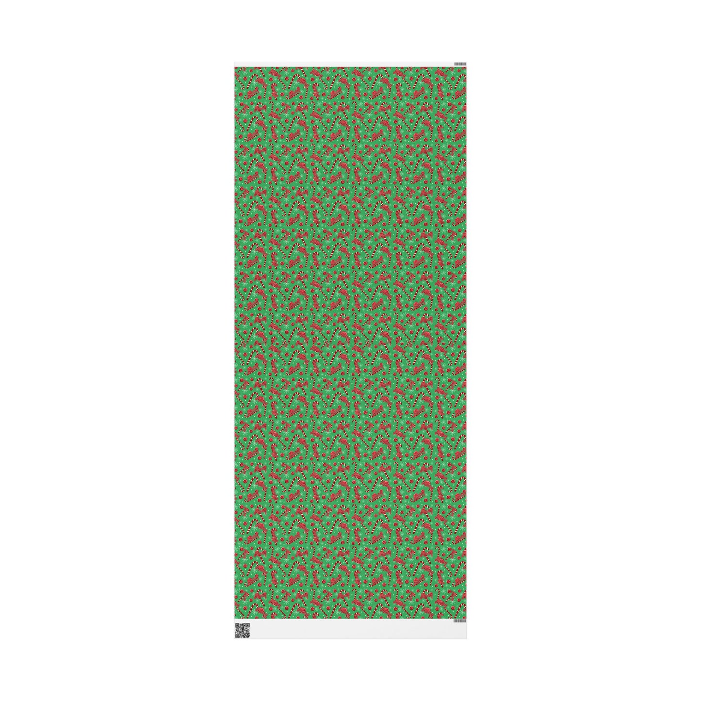 Red & Green Candy Canes Custom Name Wrapping Paper (Mary)