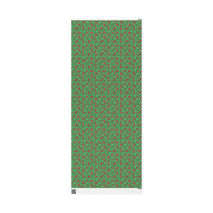 Red & Green Candy Canes Custom Name Wrapping Paper (Mary)