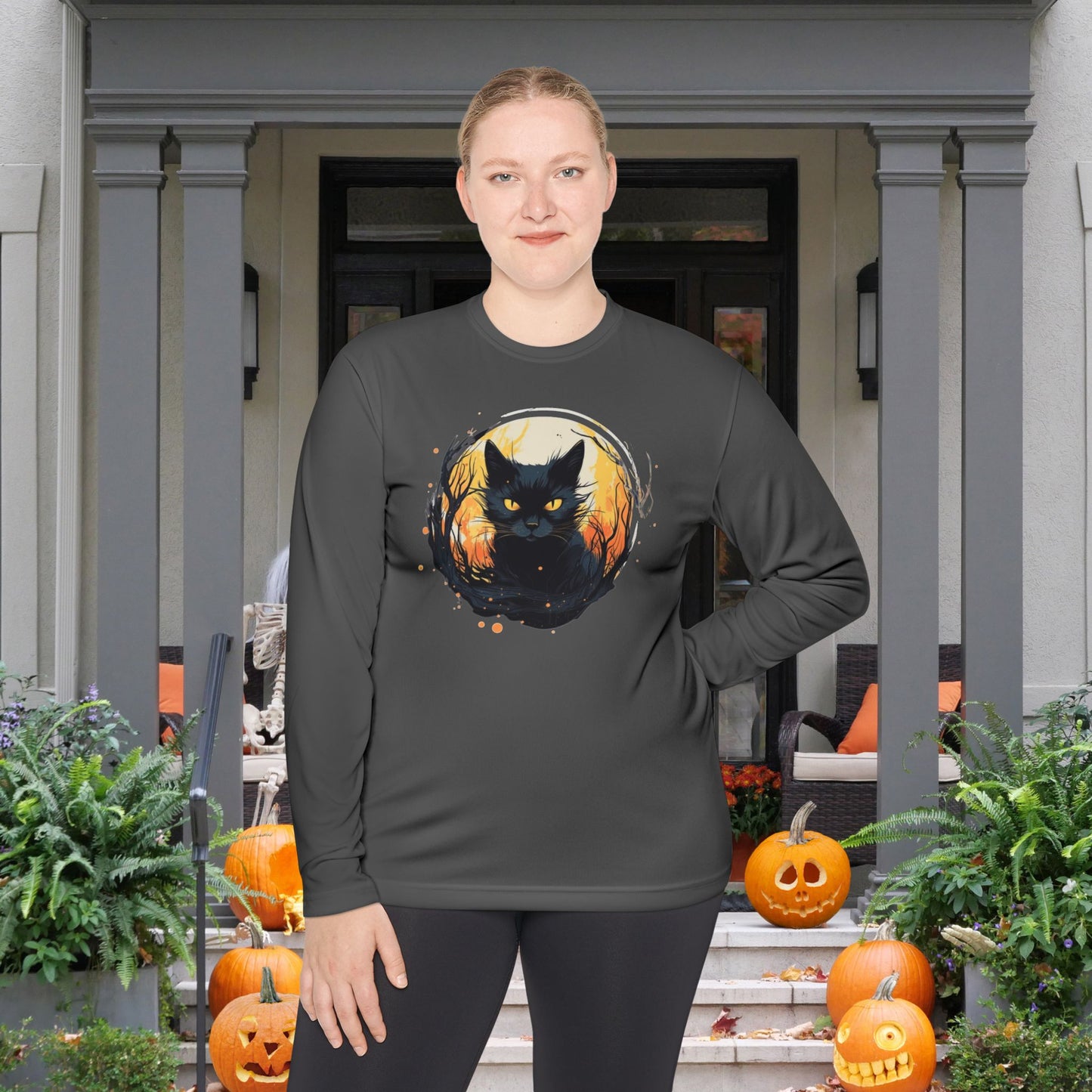 Creepy Black Cats 13 Adult Long Sleeve Tee