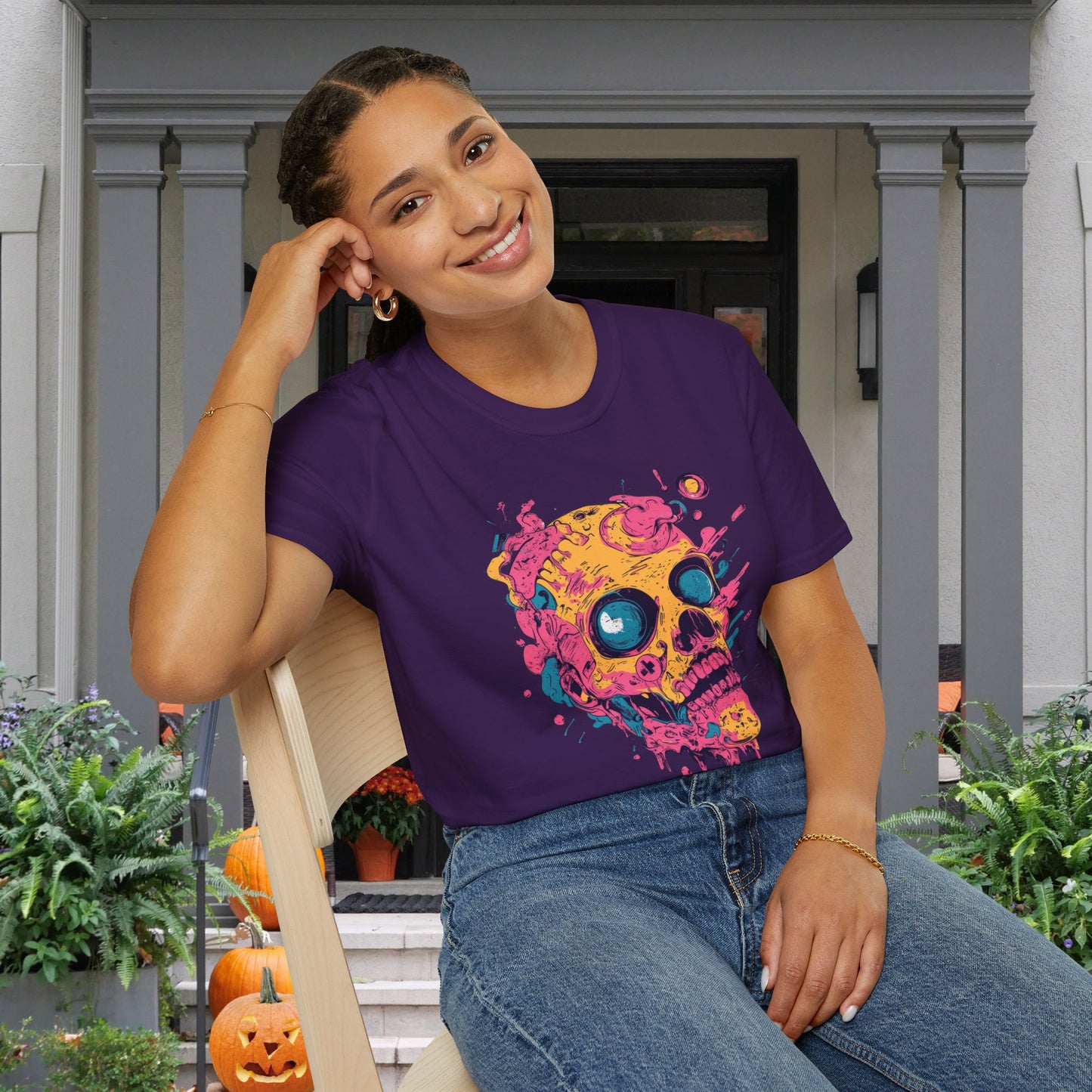 Sleepy Skull Adult T-shirt