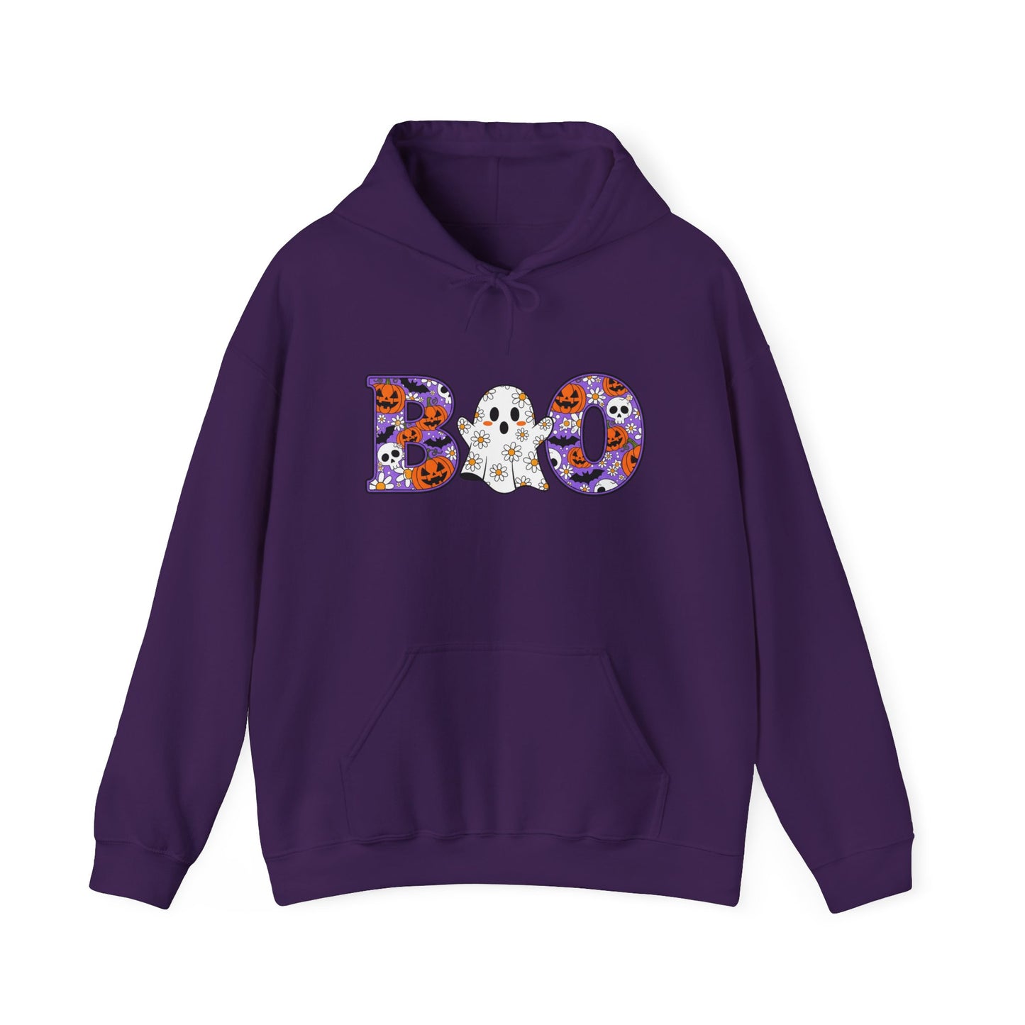 Cute Floral Boo w/Ghost Heavy Blend™ Hooded Sweatshirt