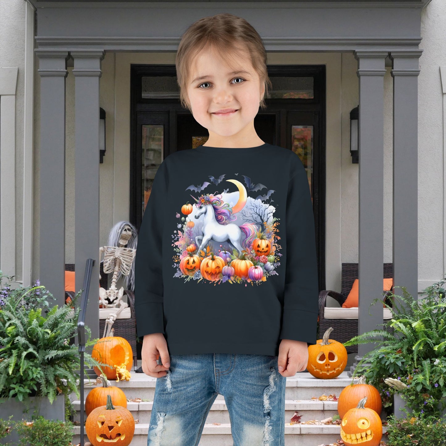 Halloween Unicorn Toddler Long Sleeve Tee