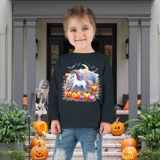Halloween Unicorn Toddler Long Sleeve Tee
