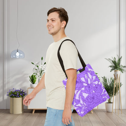 Lavender Peony Symphony Canvas Tote Bag