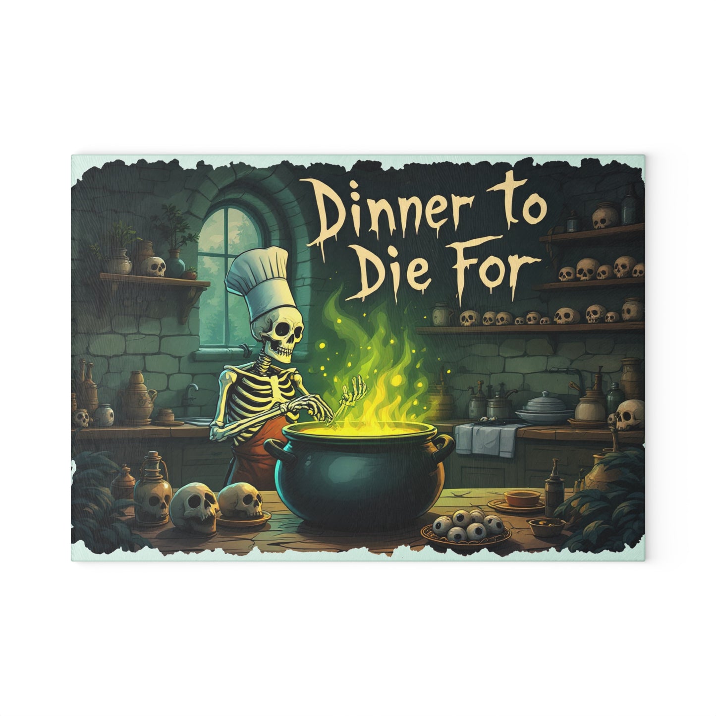 Dinner to Die For Glass Cutting Board