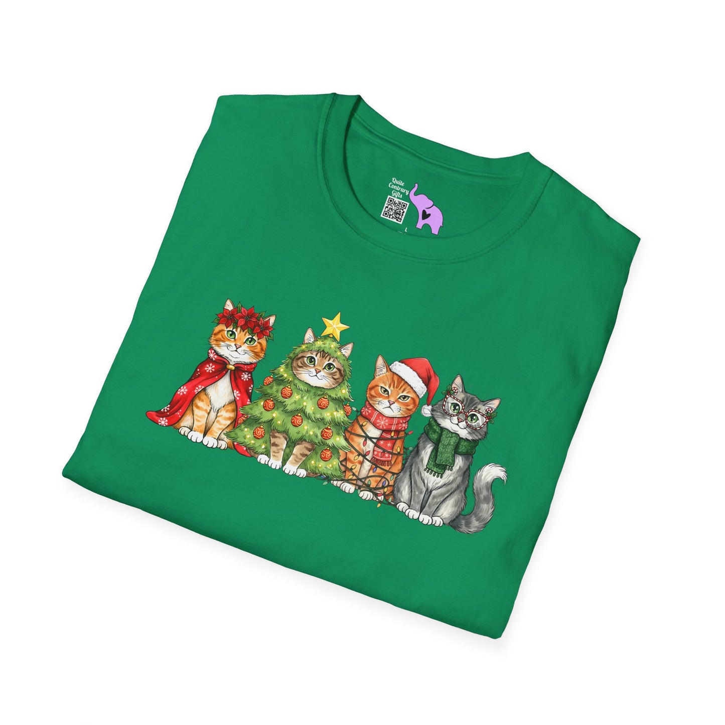 Purrfectly Festive Adult T-shirt
