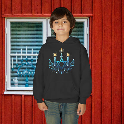 Star & Flame Hanukkah Youth Heavy Blend Hoodie