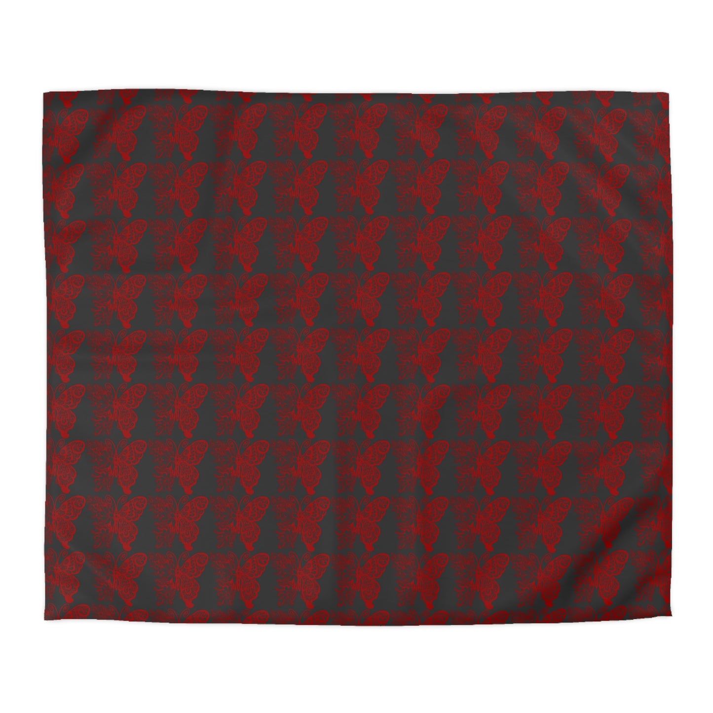 Crimson Flutter Microfiber Duvet Cover