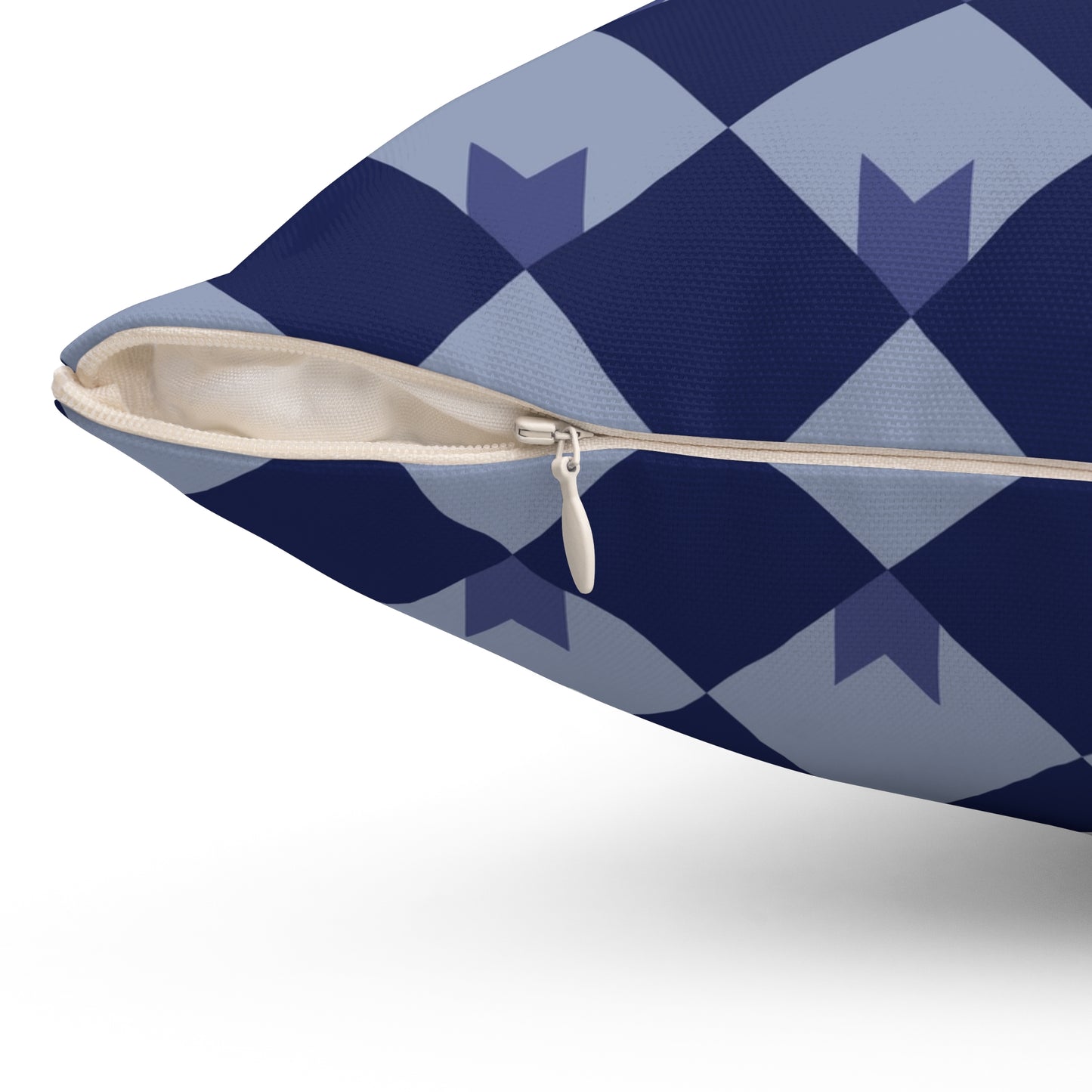 Diamond Bloom-Navy & Periwinkle Throw Pillow