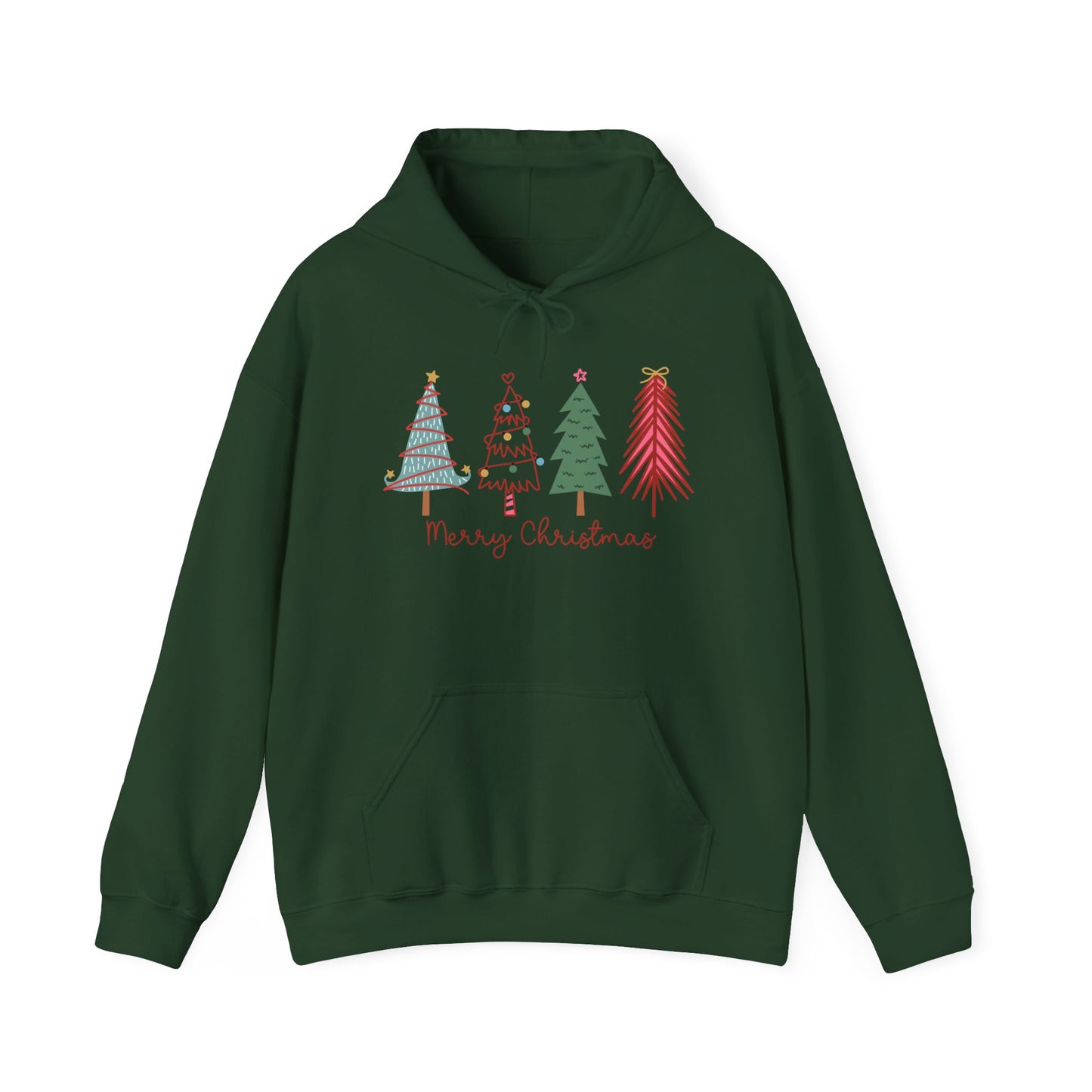 Merry Christmas Trees Adult Heavy Blend™ Hoodie