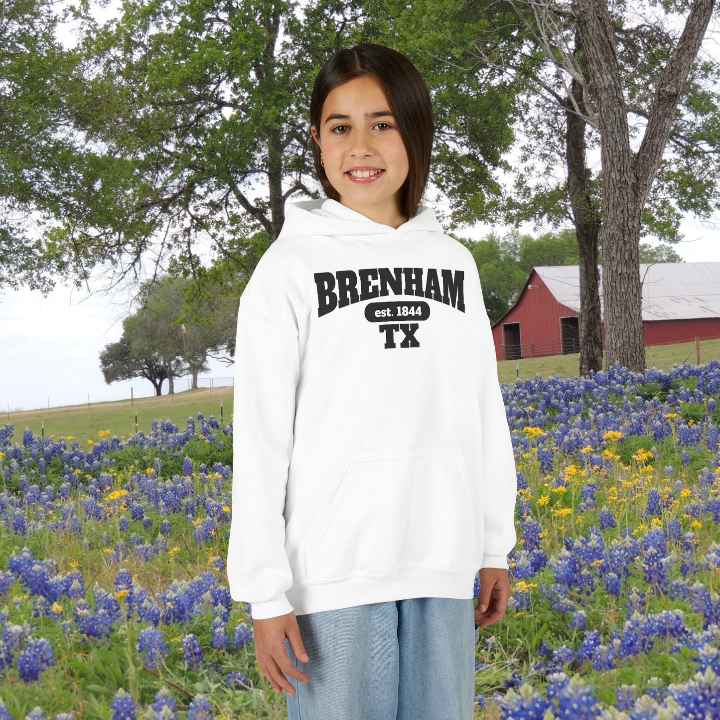 Brenham Tx Est. 1844 Youth Heavy Blend Hoodie