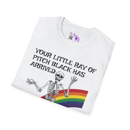Your Little Ray of Pitch Black Has Arrived (Rainbow) Adult T-shirt
