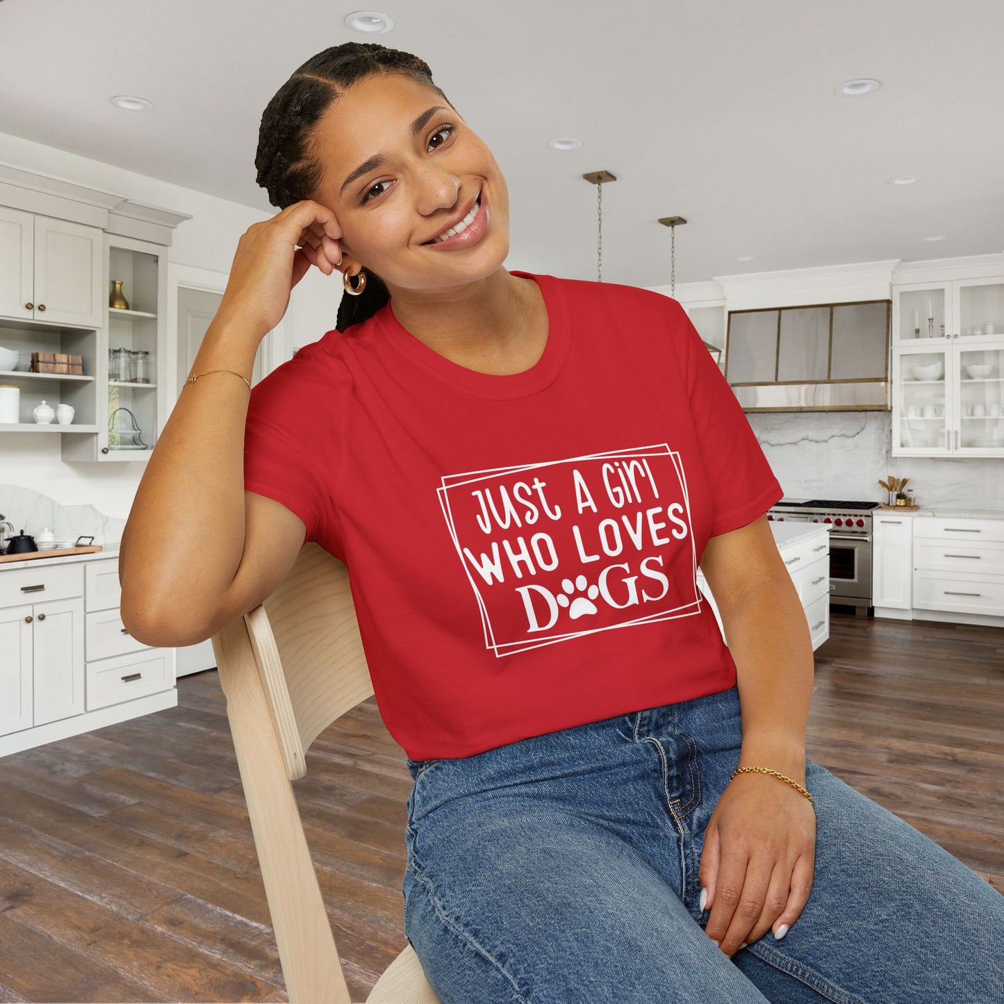 Just A Girl Who Loves Dogs Adult T-shirt
