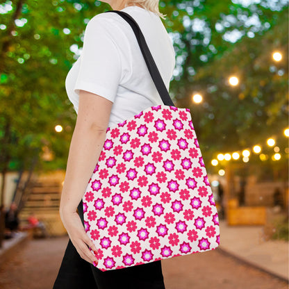 Rosy Star Garden Canvas Tote Bag