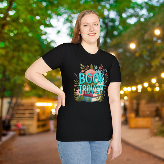 Booktrovert (Floral) Adult T-shirt