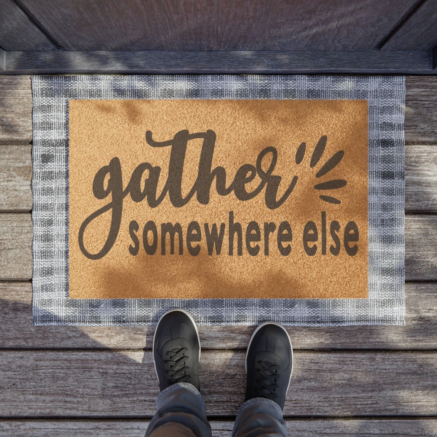 Gather Somewhere Else Coconut Fiber Doormat