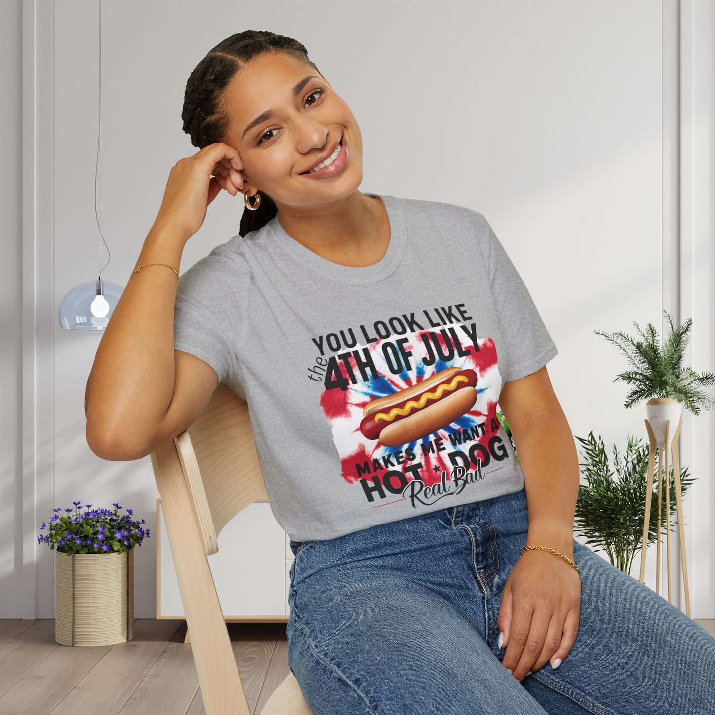 You Look Like The 4th of July Makes Me Want A Hot Dog Real Bad Adult T-shirt